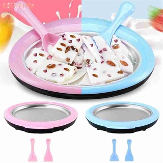 Rolled Ice Cream Maker with 2 Spatulas Mini Fried Yogurts Machine Fry Ice Plate Homemade Ice Cream Roll Maker