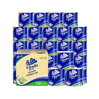 toilet paper【Member Privilege】Vinda/Vida Roll Paper Blue Classic4Layer160Gram27Rolled Core Tissue