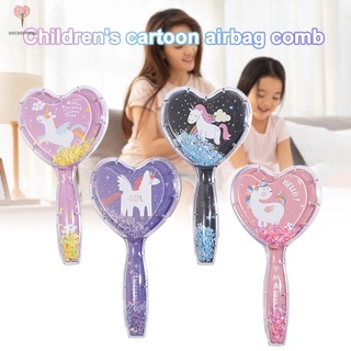 Unicorn Hair Comb Heart Shaped Brush with Flowing Sequins Vented Detangler Cartoon Brush Gift for Girls Kids (1)
