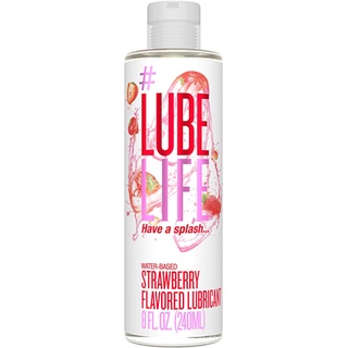 #LubeLife Strawberry Flavored Oral Use Personal Lubricant, 8 oz Sex Lube for Men, Women and Couples