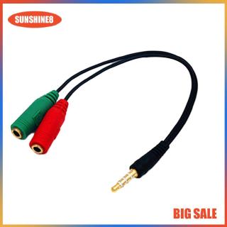 [SUNS]3.5mm Jack Plug Audio Splitter Extension Audio Cable 1 Male to 2 Female Mic splitter Aux Cable Earphone Splitter Adapter AUX Line