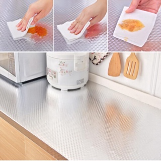 Self Adhesive Kitchen Aluminum Foil Wall Stickers Waterproof Oil Proof Kitchen Cabinet Wallpaper (7)