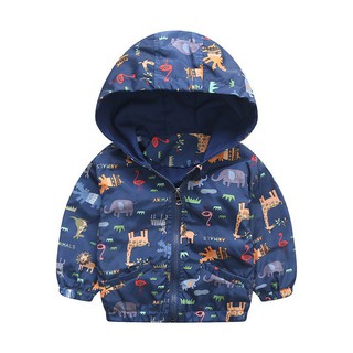 Baby Kid Girls Boys Animal Printing Hooded Outerwear Children Jacket Windbreaker (7)