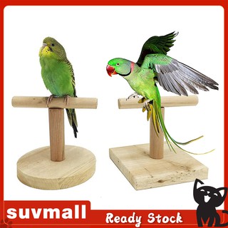SUV-Pet Bird Parrot Wooden Stand Perch Playground Platform Cage Chew Playing Toy