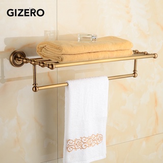 GIZERO Bathroom Accessories Brass Tower Rack Hooks Towel Ring Toilet Paper Holder Toothbrush Holder (1)