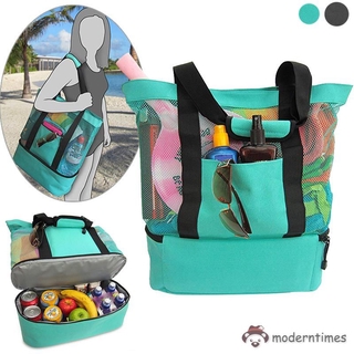 MT Portable Insulated Cooler Bag Food Picnic Beach Mesh Bags Cooler Tote Waterproof Bags azd8