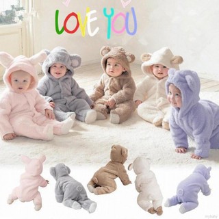 MyBaby Winter Cotton Baby Romper Long Sleeve Hooded Infant Jumpsuit