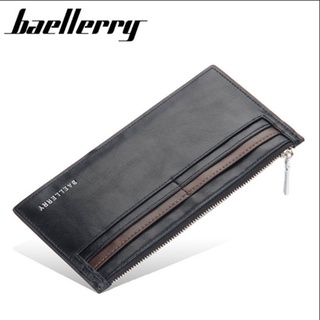 Baellerry Long Wallet For Men Zipper Phone Wallet Multi Card Holder for Men Korean Plain PU Leather Wallet Card Wallet Cellphone Wallet Atm Card Holder Card Wallet for Men