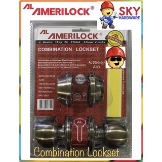 AMERILOCK Combination Lockset 587+D101 antique brass door knob