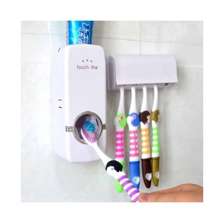 [Preferential Oh]DAENIEL Automatic Toothpaste Dispenser with Toothbrush Holder | Wall Mounted Automatic Toothpaste Dispenser With Five Toothbrush Holder Set Bathroom | Hands Free Toothpaste Dispenser - Toothpaste Dispenser With Toothbrush Holder | Great f