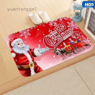 Yuantenggm1 Santa Claus Christmas Door Mat Floor Mat Bathroom Home Absorbent Non-Slip Carpet Mat