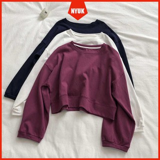 NYUK Sweatshirt women Korean style loose short crop top ins fashion