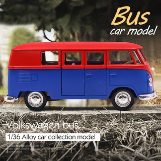 RMZ CITY 1:36 VOLKSWAGEN T1 Transporter Classical Bus Car Models Alloy Diecast Toy Vehicle Doors Openable Auto Truck