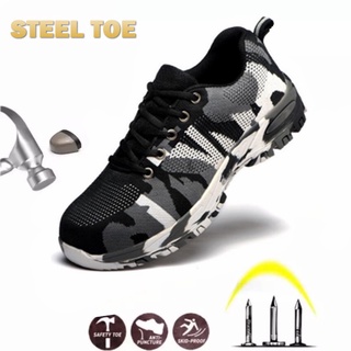 Outdoor Safety Shoes Camouflage Shoes Men Indestructible Footwear Puncture-Proof Work Sneakers Protective Shoes