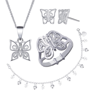 Silver Kingdom 92.5 Italy Silver Korean Fashion Japan Jewelry Accessory Kids' Set KS10