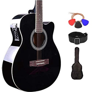 Acoustic Electric Guitar - Spruce Wood Matt Finish Electric Acoustic Guitar (Black EQ) (1)
