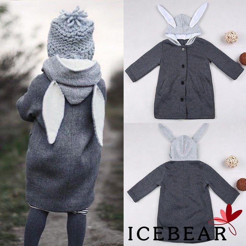 ❤OO❤Baby Kids Boy Girl Winter Hooded Coat Rabbit Jacket