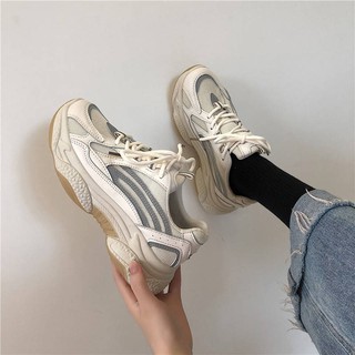 Women's shoes ins reflective old shoes students mesh sports shoes female Korean version of the wild