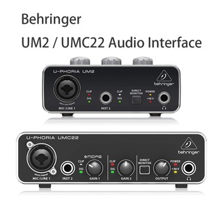 Original Behringer U-Phoria UM2 / UMC22 / UMC202HD / UMC204HD / UMC 404HD USB Audio Interface Pre amplifier Sound Card with 48V Mic Phantom Power