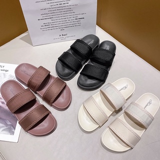 【Queen】2022 New Korean fashion Hotmoon Sports Sandals Two Strap Slip Ons rubber slippers shoes