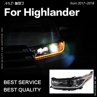 AKD Car Styling Head Lamp for Toyota Highlander Headlights 2017-2018 New Kluger LED Headlight DRL Hi