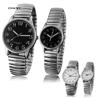 EYe❀Men's Women's Couple Lover Elastic Alloy Quartz Analog Wrist Watch Fashion Gift
