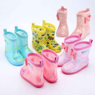 PVC Rubber Kids Rainboots Cartoon Baby Shoes