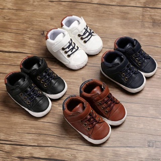 ┇۩○BOBORA Baby Boys PU Anti-Slip Shoes Casual Sneakers Toddler Soft Soled First Walkers