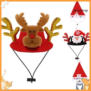 [Vip]Cute Christmas Xmas Party Pet Dog Puppy Santa Claus Elk Hat Cap Cosplay Costume