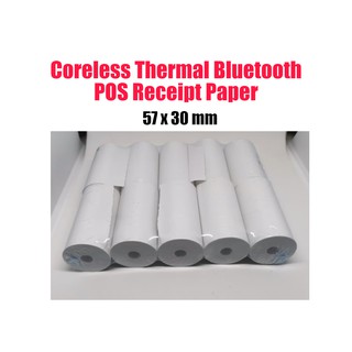 10 pcs per pack 57x30mm Coreless Thermal Bluetooth POS Receipt Paper
