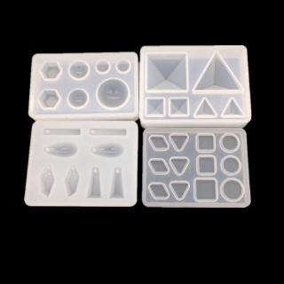 *J❤*4 Pcs/set UV Silicone Crystal Epoxy Mold with Hole Small Pyramid Geometry Molds DIY Jewelry