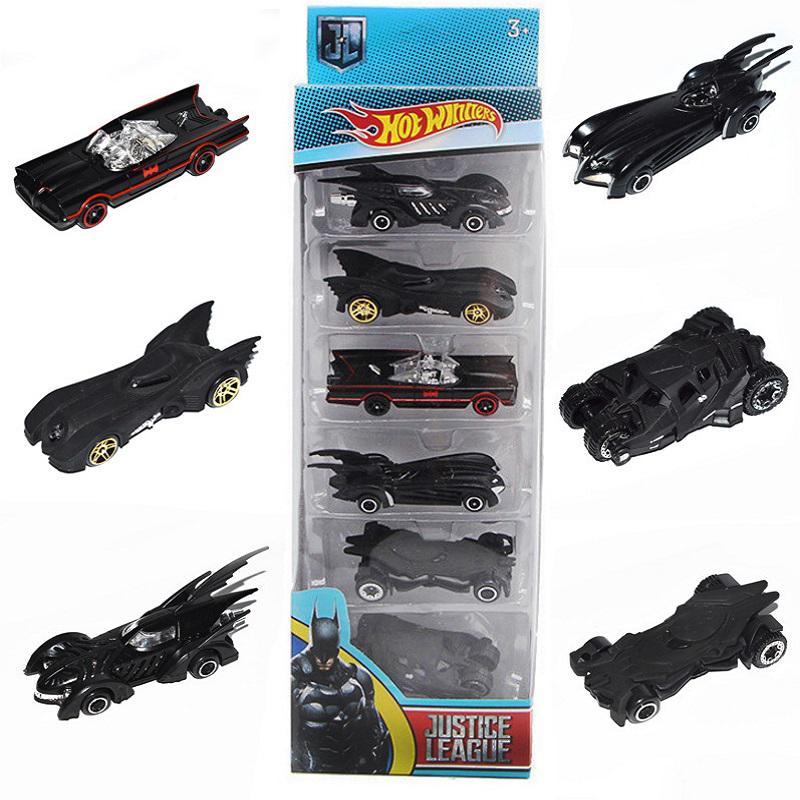 Hot 6pcs Wheels Cars Set Comics Batman Batmobile Die-Cast Cars Kids Toys