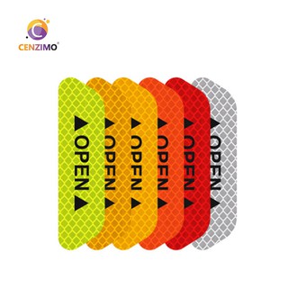 CENZIMO 4 Pcs. Car Door Reflective Safety Warning Strips Anti Scratch Decorative Car Stickers