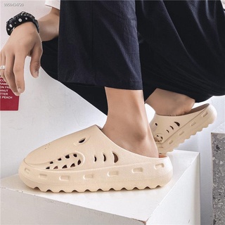 Slippers Men s Summer Outing Fashion Baotou Shark Stepping on Shit Feeling Net Red Couple Home Slip