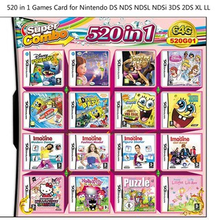 520 in 1 Games Card for Original Nintendo DS NDS NDSL NDSi 3DS 2DS XL