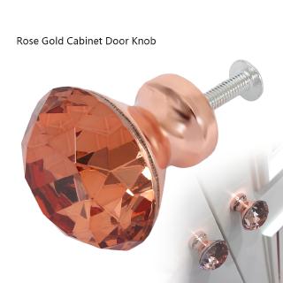 20PCS Door Knobs Fashion New Rose Gold Crystal Door Handle Drawer Kitchen Utility Cabinet Handle
