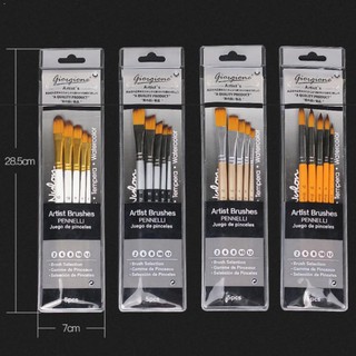 Paint Brushes♕Giorgione Paint Brush Sets with PVC Cover [Round/Flat/Angular/Filbert/Mix]
