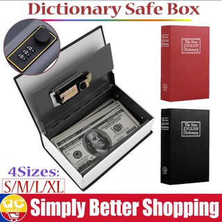 Hidden Metal Book Secure Safe Box For Money Jewellery Cash