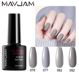 MAYJAM 8ml Grey Color Nail Glitter Gel Polish Soak Off Nail Art Led Nail Gel Varnish UV Nail Polish Lacquer