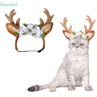 ✷¤卍BLUEVELVET Reindeer Cat Accessories Cap Hair Grooming Accessories Dog Headwear Elk Antler Dress