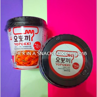 Yopokki Tteokbokki Cup 140 g | Korean rice cake - The K in a Snack Box (Sweet & Spicy, Jjajang)