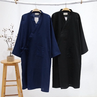 Japanese Style Boys Nightgown Cotton Gauze Sweat Steamed Dress Kimono Pajamas Long