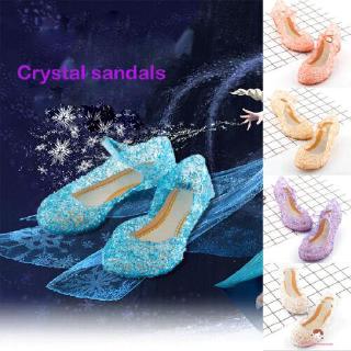 ❤XZQ-Kids Girls Crystal Jelly Sandals Princess Frozen Elsa Cosplay Party Dance Shoes