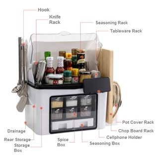 Multi-Function Kitchen Seasoning Rack Condiment Shelf Spice Storage Box Countertop Organizer (2)