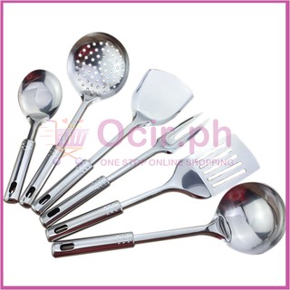 7PCS Stainless Steel Cooking Utensils Set Spatula Shovel Cooking Tools Set Upscale Kitchen Tools