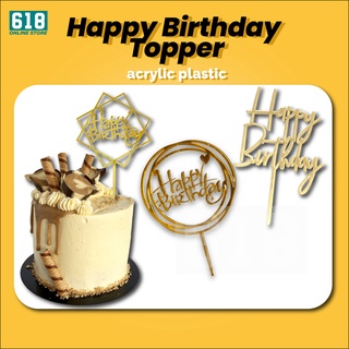 Happy Birthday Cake Topper Acrylic Plastic Party Decoration (1)