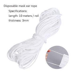 10M Round Elastic Band Face Mask Ear Ropes String Mask Cord Rope for Face Mask Craft Materials Accessories