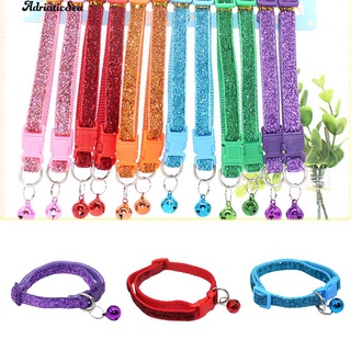 【Ready Stock】▤❂↬Shiny Sequins Pet Collar Buckle Necklace with Bell Pendant