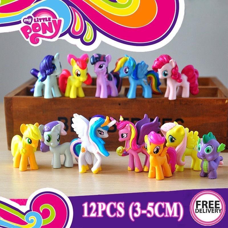 12Pcs My Little Pony Bundle Cake Decorations Figures Set Toy