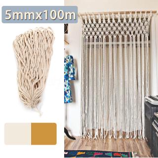 5mmx100m Natural Beige Cotton Twisted Cord Rope Craft Macrame cotton cords (1)